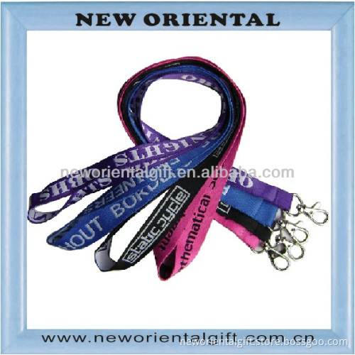 custom logo prited Woven Lanyard